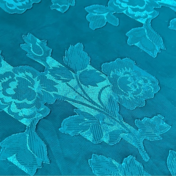 LA Intimates Vintage Green Floral Patch Mesh Slip Dress Women Size small - Picture 6 of 7